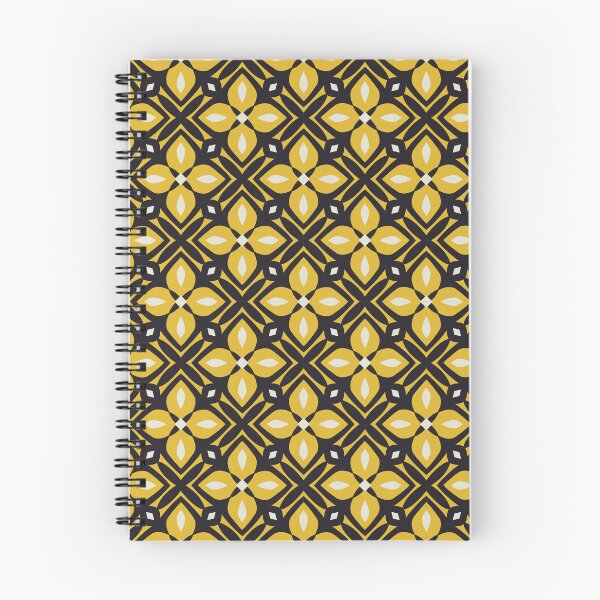 Artikelvorschau, Nahtloses, senffarbenes, florales, geometrisches Muster im Stil der Mitte des 20. Jahrhunderts entworfen und verkauft von Patternfluent.