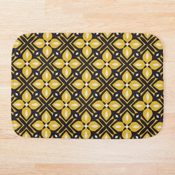 Item preview, Mid-Century Mustard Floral Geometric Seamless Pattern designed and sold by Patternfluent.