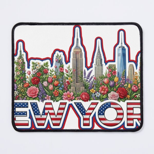 Item preview, New York Floral Skyline Sticker Souvenir designed and sold by Imaginarium of Chaos falcon88 .