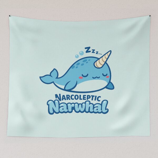 Item preview, Narcoleptic Narwhal | Sleepy Cute Kawaii Narwhal Pun Cartoon designed and sold by PopCulturePixel.