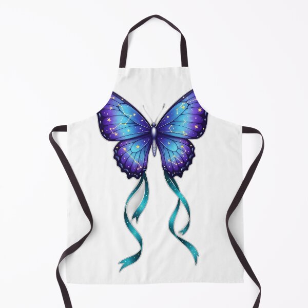 Item preview, Lunar Butterfly Teal Ribbon Tails Gold Stars designed and sold by pumsquare.