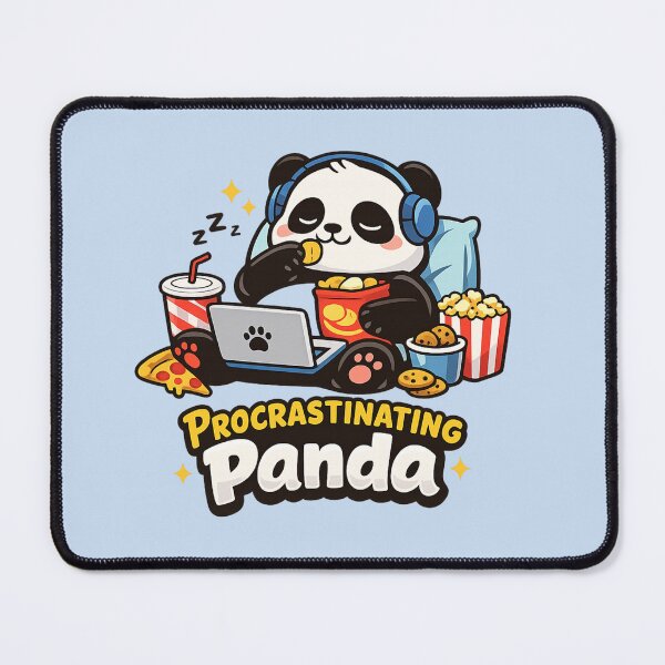 Item preview, Procrastinating Panda - Cute Lazy Panda with Laptop & Snacks | Funny Kawaii Productivity Humor designed and sold by PopCulturePixel.