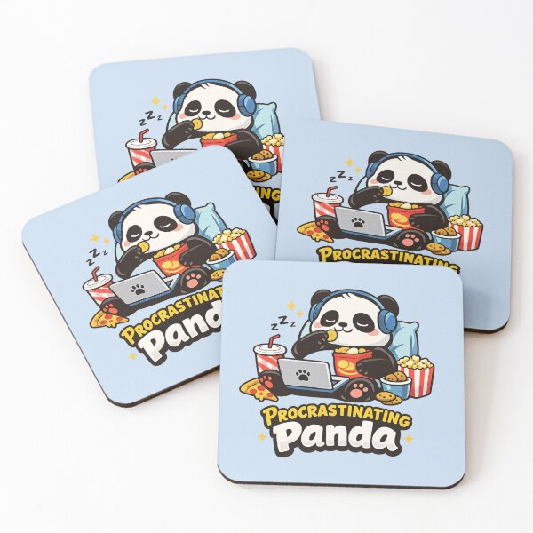 Item preview, Procrastinating Panda - Cute Lazy Panda with Laptop & Snacks | Funny Kawaii Productivity Humor designed and sold by PopCulturePixel.