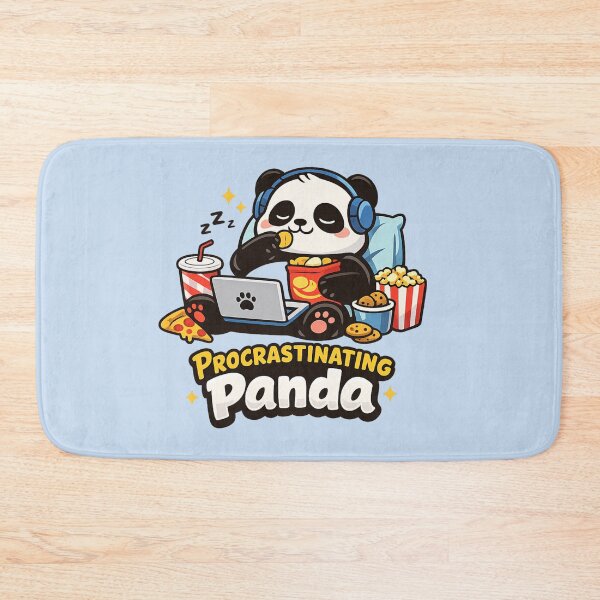 Item preview, Procrastinating Panda - Cute Lazy Panda with Laptop & Snacks | Funny Kawaii Productivity Humor designed and sold by PopCulturePixel.