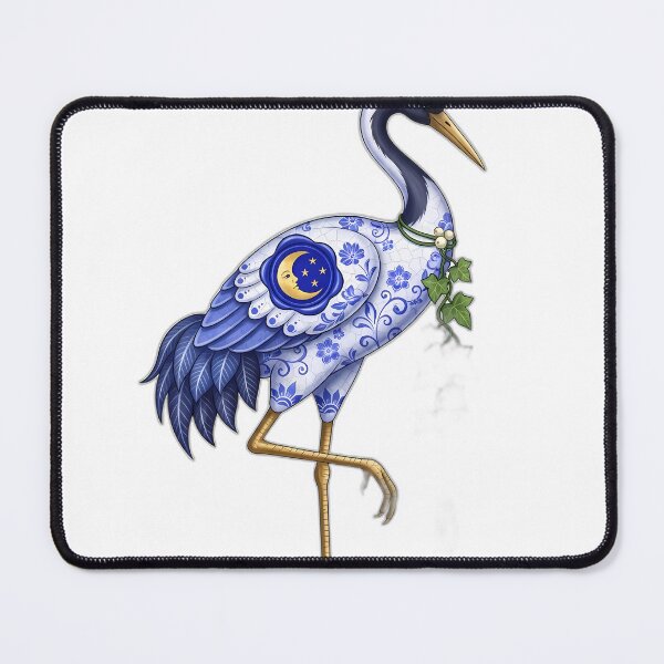 Item preview, Porcelain Crane Moon Seal Ivy Tassel designed and sold by pumsquare.