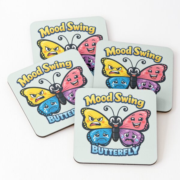 Item preview, Mood Swing Butterfly | Funny Emotional Butterfly Cartoon Sticker designed and sold by PopCulturePixel.