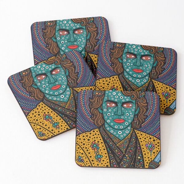 Item preview, Maximalist Dot Art Sci-Fi Villain Portrait - Psychedelic Star Character Graphic designed and sold by ElectricSigil.