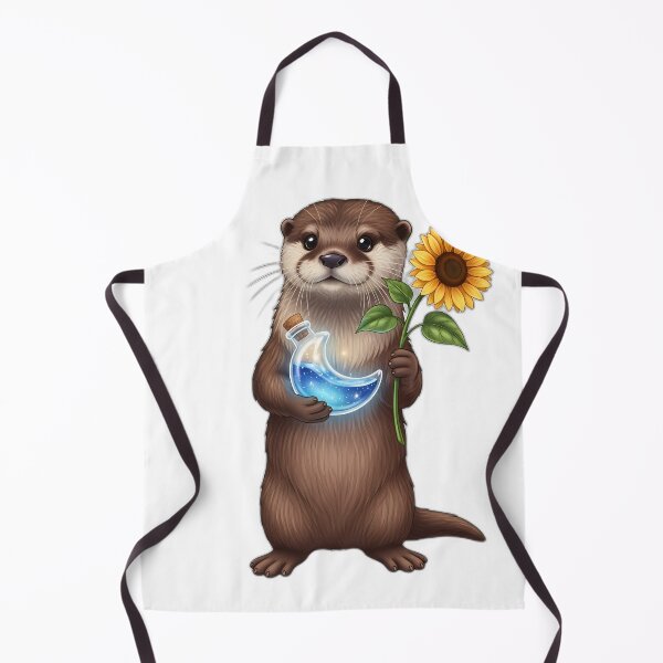Item preview, Small Otter Moon Bottle Sunflower Sprig designed and sold by pumsquare.