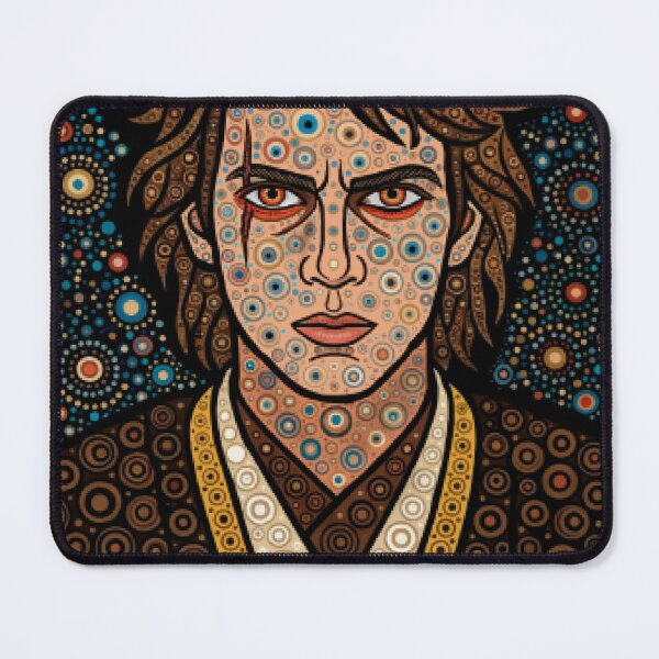 Item preview, Maximalist Dot Art Fallen Hero Portrait - Concentric Circles Sci-Fi Warrior Graphic designed and sold by ElectricSigil.