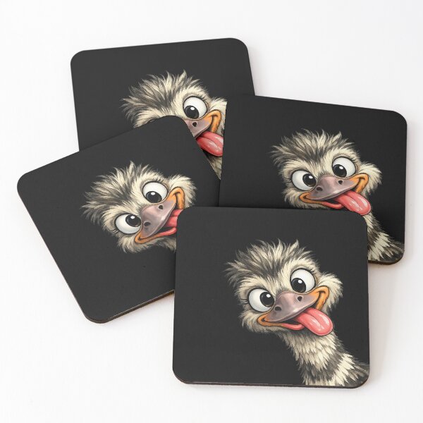 Item preview, Funny Silly Ostrich - Cute Tongue Out Bird Cartoon designed and sold by myforestfog.