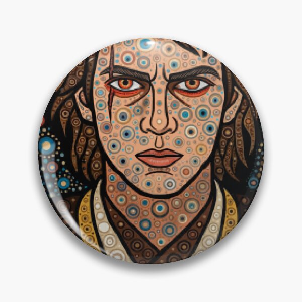 Item preview, Maximalist Dot Art Fallen Hero Portrait - Concentric Circles Sci-Fi Warrior Graphic designed and sold by ElectricSigil.
