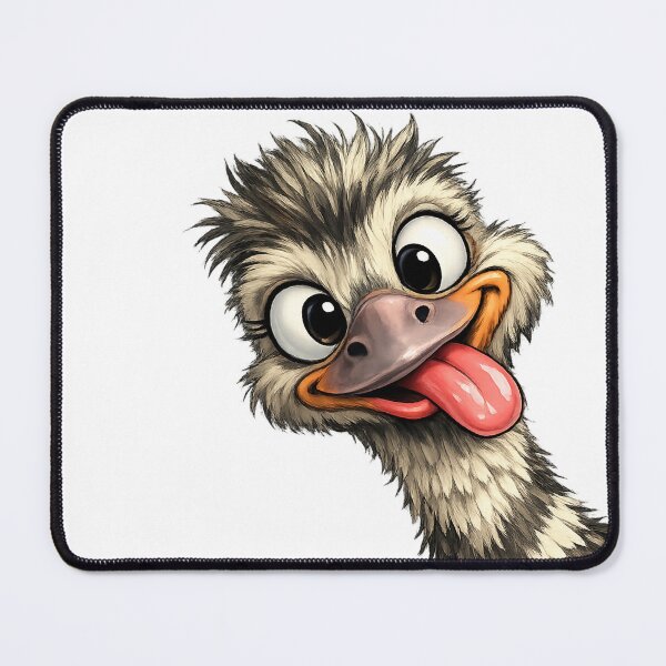 Item preview, Funny Silly Ostrich - Cute Tongue Out Bird Cartoon designed and sold by myforestfog.