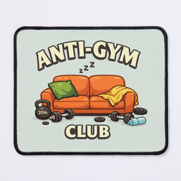 Item preview, Anti Gym Club Couch | Funny Lazy Fitness Humor Cartoon designed and sold by PopCulturePixel.