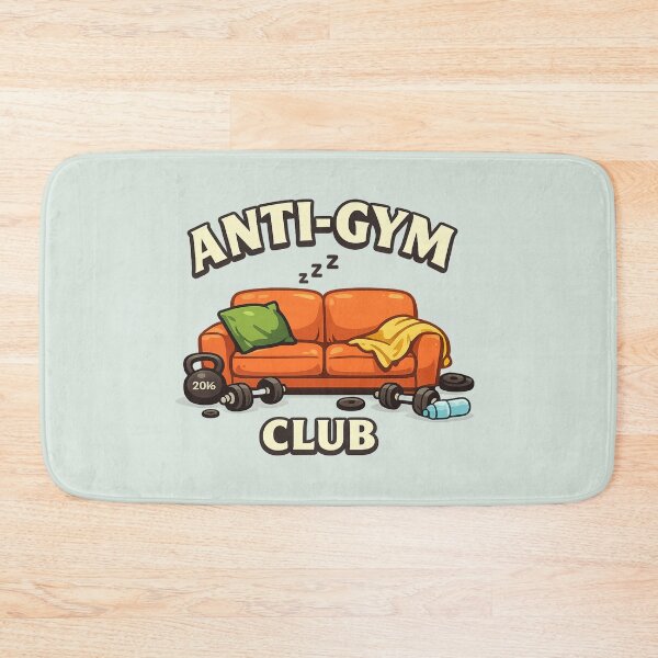 Item preview, Anti Gym Club Couch | Funny Lazy Fitness Humor Cartoon designed and sold by PopCulturePixel.