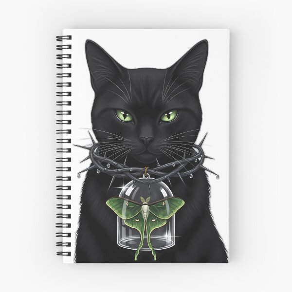 Item preview, Black Cat Thorn Collar Bell Jar Moth designed and sold by IllumeInk.
