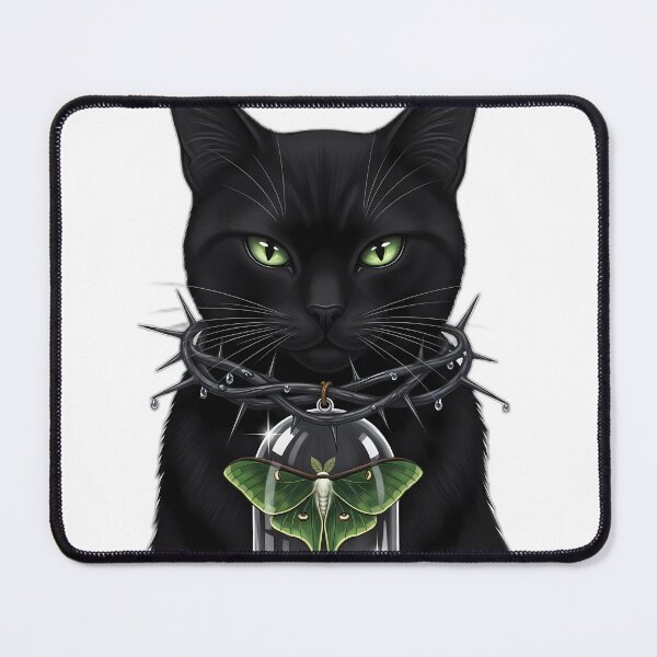 Item preview, Black Cat Thorn Collar Bell Jar Moth designed and sold by IllumeInk.