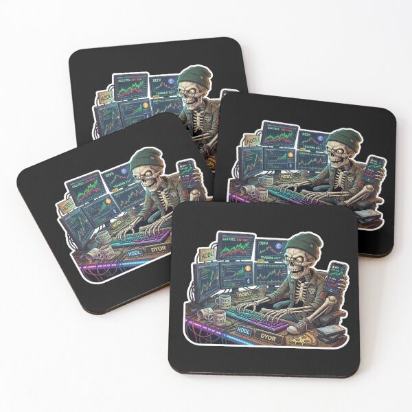 Item preview, Hardcore Crypto Trader Skeleton Sticker - 3D Die-Cut Decal - "HODL or Die" Professional Day Trading Undead Expert - DYOR & DeFi Aesthetic designed and sold by Cauldron Crafts.
