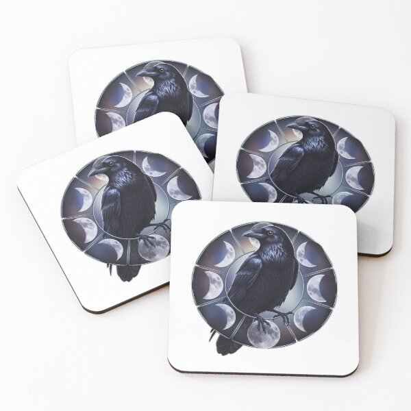 Item preview, Raven Moon Phase Mirror designed and sold by IllumeInk.