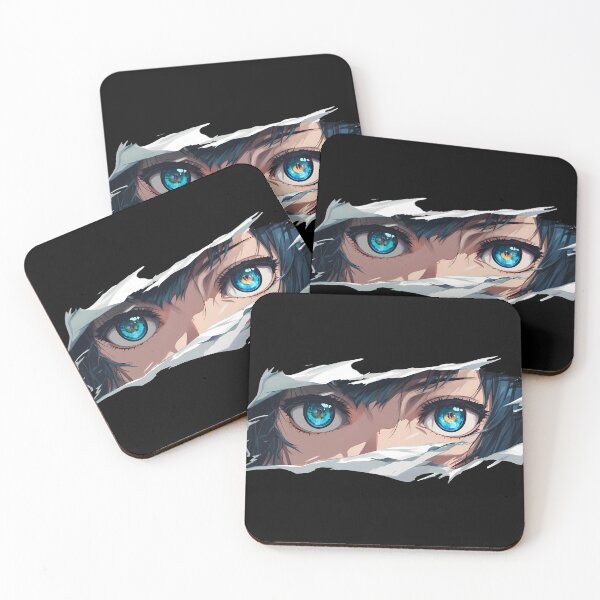 Item preview, Nobuchika Ginoza Psycho Pass Blue Eyes Torn Paper Sharp Gaze Close Up designed and sold by PMartistStudio.
