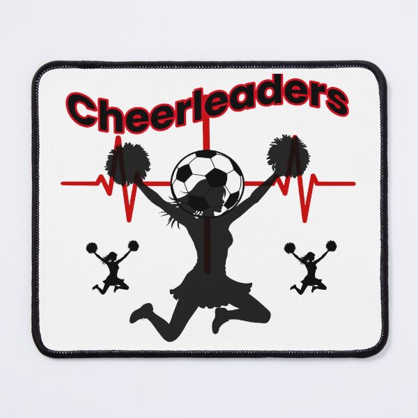 Item preview, Cheerleaders Soccer Heartbeat Graphic With Soccer Ball And Silhouette Emphasizing Team Spirit designed and sold by FireOrchid.