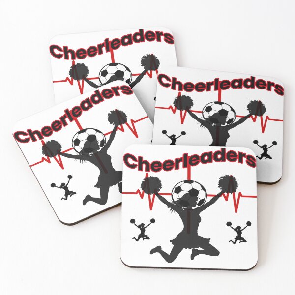 Item preview, Cheerleaders Soccer Heartbeat Graphic With Soccer Ball And Silhouette Emphasizing Team Spirit designed and sold by FireOrchid.