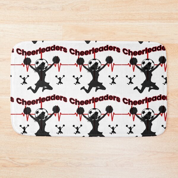 Item preview, Cheerleaders Soccer Heartbeat Graphic With Soccer Ball And Silhouette Emphasizing Team Spirit designed and sold by FireOrchid.