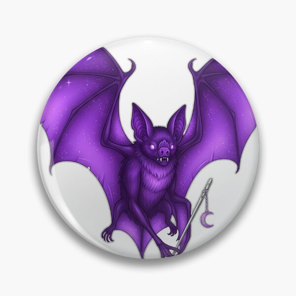 Item preview, Purple Celestial Bat Silver Needle Crescent Charm designed and sold by IllumeInk.