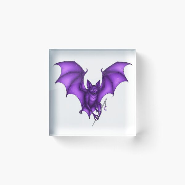 Item preview, Purple Celestial Bat Silver Needle Crescent Charm designed and sold by IllumeInk.