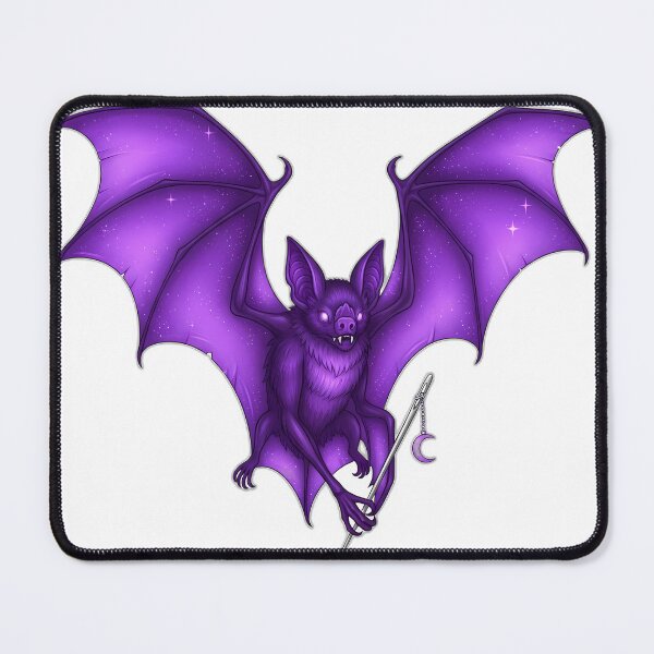 Item preview, Purple Celestial Bat Silver Needle Crescent Charm designed and sold by IllumeInk.
