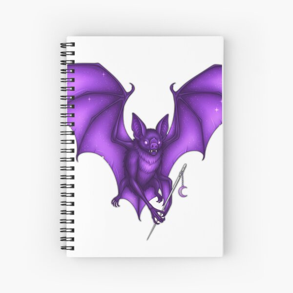 Item preview, Purple Celestial Bat Silver Needle Crescent Charm designed and sold by IllumeInk.