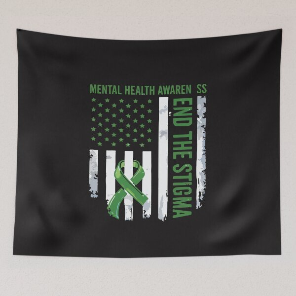 Item preview, End The Stigma Mental Health Awareness USA Flag Support Gift designed and sold by kiralynstration.