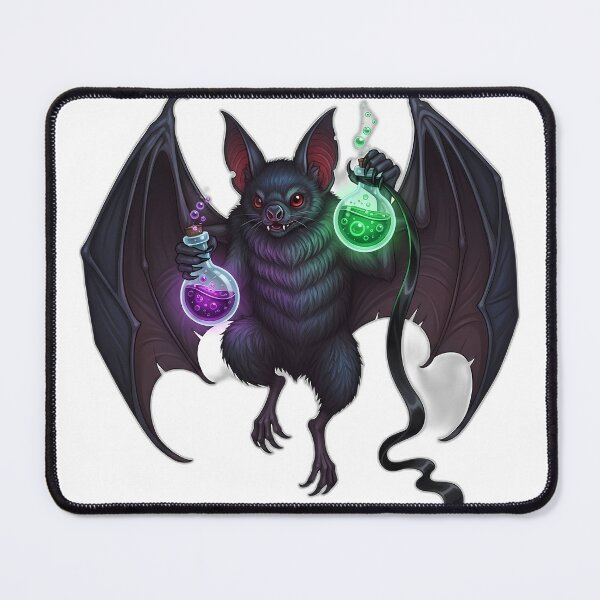 Item preview, Bat Apothecary Familiar Potion Vial Black Ribbon designed and sold by IllumeInk.