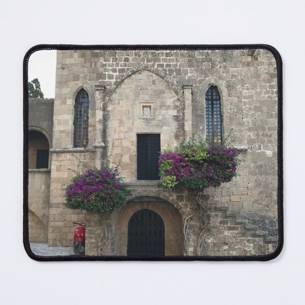Item preview, Red Vespa Bougainvillea Medieval Wall Rhodes designed and sold by T-C-P.