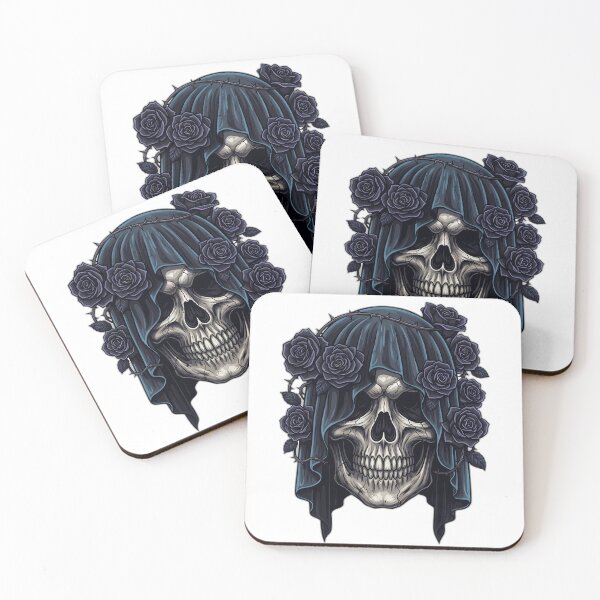 Item preview, Gothic Skull Black Rose Veil designed and sold by IllumeInk.