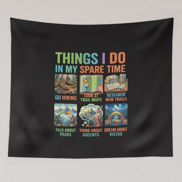 Item preview, Things I Do In My Spare Time Hiking Retro Outdoor Funny Gift designed and sold by kiralynstration.