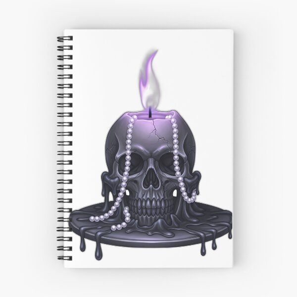 Artikelvorschau, Totenkopfkerze, Perlenkette, violette Flamme entworfen und verkauft von IllumeInk.