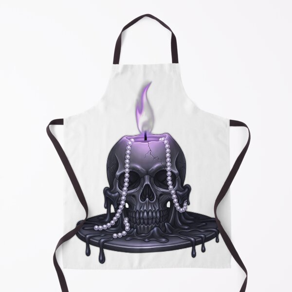 Artikelvorschau, Totenkopfkerze, Perlenkette, violette Flamme entworfen und verkauft von IllumeInk.