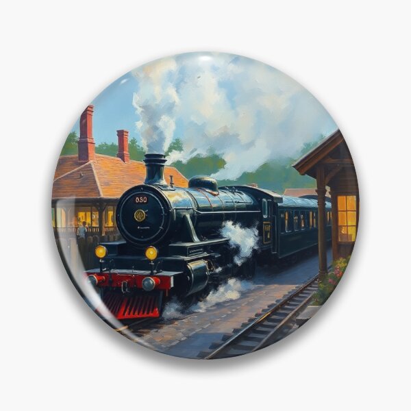 Item preview, Bel Royal Halt, with a steam train. designed and sold by oldMastersofart.