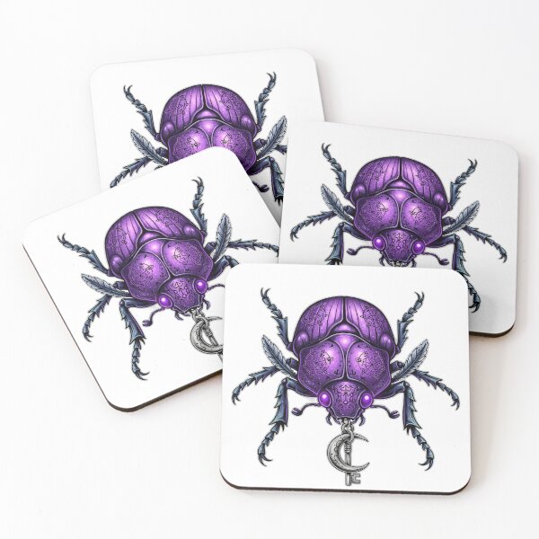 Item preview, Occult Beetle Moon Key Violet Shell Speckles designed and sold by IllumeInk.
