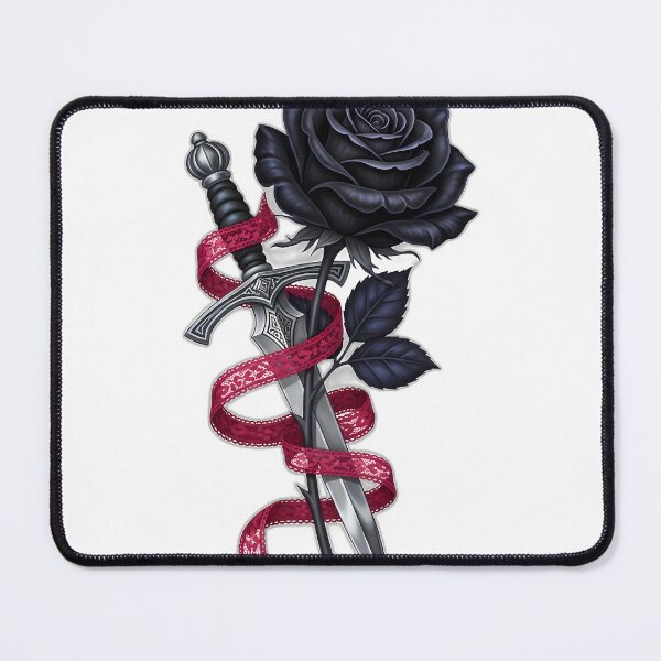 Item preview, Black Rose Silver Dagger Lace Ribbon designed and sold by IllumeInk.