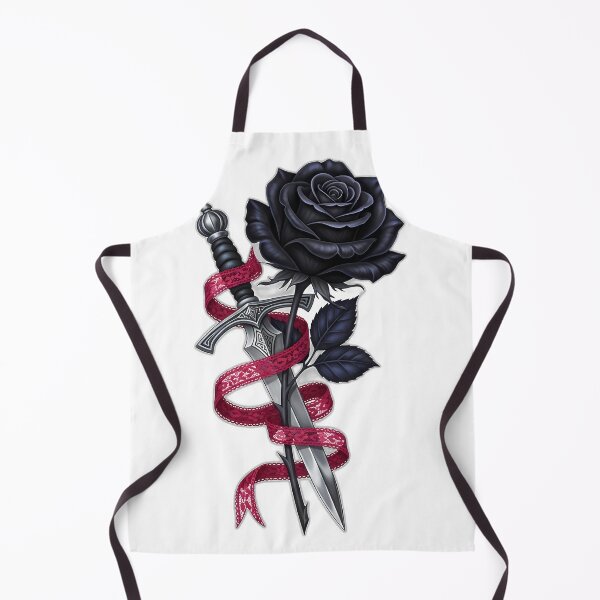 Item preview, Black Rose Silver Dagger Lace Ribbon designed and sold by IllumeInk.