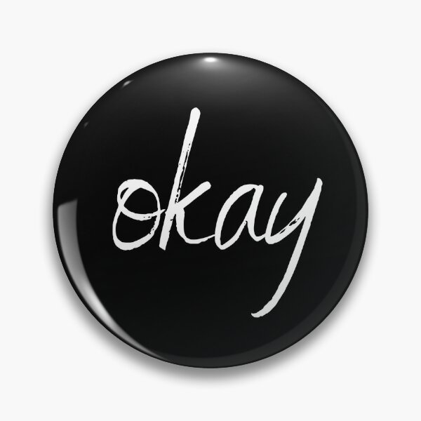 Item preview, Okay Minimal Typography White Text on Black Background designed and sold by onubi.