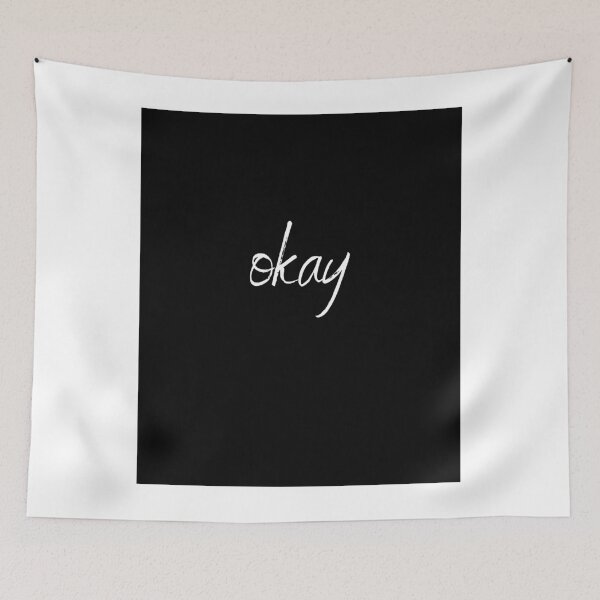 Item preview, Okay Minimal Typography White Text on Black Background designed and sold by onubi.