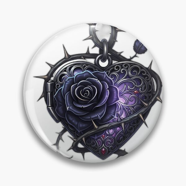 Item preview, Black Rose Heart Locket Thorn Stem designed and sold by IllumeInk.