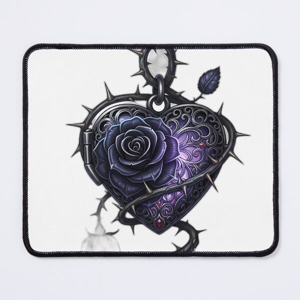 Item preview, Black Rose Heart Locket Thorn Stem designed and sold by IllumeInk.