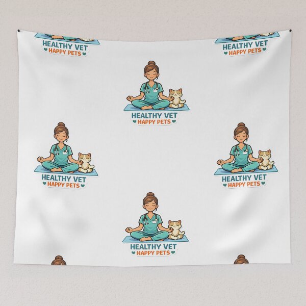 Item preview, Healthy Vet Happy Pets Yoga Shirt | Veterinary Fitness Lifestyle Collection Design designed and sold by Bettybee00.