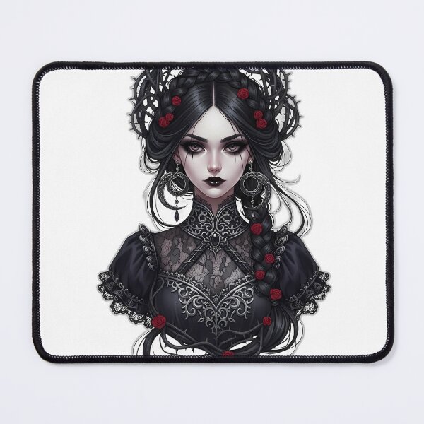 Item preview, Gothic Girl Crescent Earrings Thorn Braid designed and sold by IllumeInk.