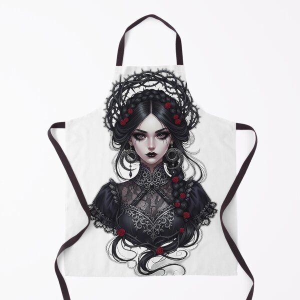 Item preview, Gothic Girl Crescent Earrings Thorn Braid designed and sold by IllumeInk.