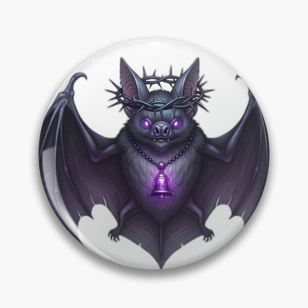 Item preview, Bat Familiar Thorn Crown Amethyst Bell designed and sold by IllumeInk.