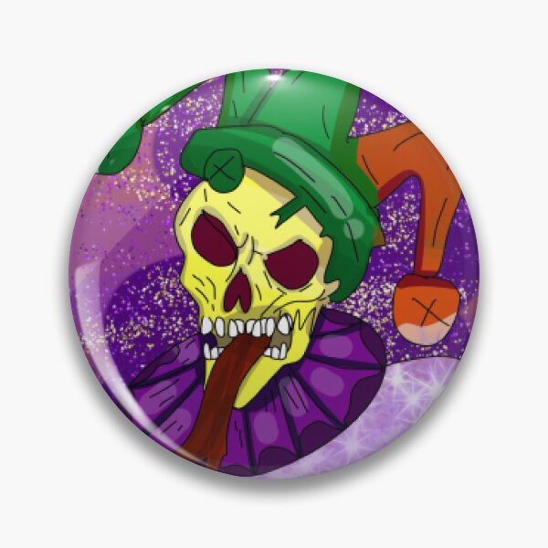Item preview, Psychedelic Jester Skull Graphic - Glittery Purple Macabre Clown Art designed and sold by StarSplatter.